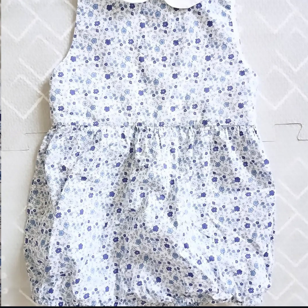 Floral Baby Romper with Peter Pan Collar